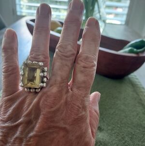 Barry Brinker Sterling And Smokey Citrine Ring